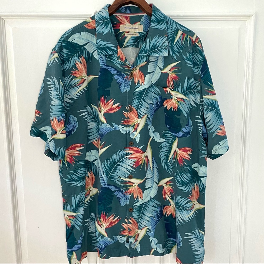 Tommy Bahama Tropical Bird Of Paradise Short Sleeve Button